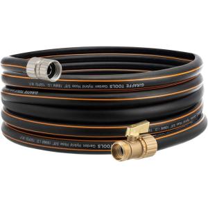 imageGiraffe Tools Hybrid Garden Hose 75ft x 58quot Male and Female Fittings with Shut off Valve Flexible Heavy Duty Leakproof Lightweight Water Hose35FT