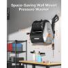 imageGiraffe Tools Wall Mounted Pressure Washer G30 with Upgraded 1800W Motor Max 2900 PSI 22 GPM Electric Power Washer with 100ft Retractable Black Pressure Hose Automatic Rewind Any Length LockLight Silver