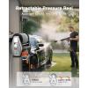 imageGiraffe Tools Wall Mounted Pressure Washer PRO with Upgraded 1800W Brushless Motor Max 3700PSI Electric Power Washer with 100ft Detachable Hose for CarPatios Automatic Rewind Any Length LockLight Silver