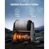 imageGiraffe Tools Wall Mounted Pressure Washer PRO with Upgraded 1800W Brushless Motor Max 3700PSI Electric Power Washer with 100ft Detachable Hose for CarPatios Automatic Rewind Any Length LockLight Silver