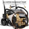 imageGiraffe Tools Electric UltraFlow Pressure Washer  Mount Versatility Wall Mounted Trolley ampamp Freestanding Electric Power Washer with 1000H AllCopper Pump Brushless Motor ampamp 60dB UltraQuiet50ft Retractable Hoses with Trolley Cart