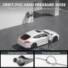 imageGiraffe Tools Grandfalls Pressure Washer Pro 1800W Brushless Motor 3700PSI Electric Power Washer with 100ft Pressure Hose for CarPatios Wall Mounted Dark SilverPro 100ft Pressure Hose