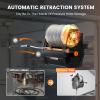 imageGiraffe Tools Grandfalls Wall Mount Pressure Washer Plus Max 2900PSI 22 GPM Electric Power Washer with 100ft Pressure Hose for CarPatios Automatic Rewind Dark SilverPlus 100ft pressure hoses