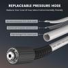 imageGiraffe Tools Grandfalls Wall Mount Pressure Washer Plus Max 2900PSI 22 GPM Electric Power Washer with 100ft Pressure Hose for CarPatios Automatic Rewind Dark SilverPlus 100ft pressure hoses