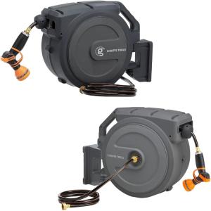 imageGiraffe Tools AW25 12MB Garden Hose Reel PRO Metal Bracket and Retractable Hose Reel Wall Mounted