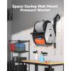 imageGiraffe Tools Wall Mount Pressure Washer PRO with Upgraded 1800W Brushless Motor Max 3700PSI 16 GPM Electric Power Washer with 100ft Pressure Hose for CarPatios Automatic Rewind Any Length LockLight Silver