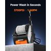 imageGiraffe Tools Wall Mount Pressure Washer PRO with Max 3700PSI 16 GPM Upgraded 1800W Brushless Motor Electric Power Washer with 100ft Pressure Hose 4Nozzles Foam Cannon Automatic RewindLight Silver