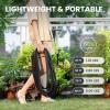 imageGiraffe Tools Garden Hose 75FT Lightweight Lay Flat Water Hose Kink Free Flexible Hose with 9 Spray Function Nozzle Black100Ft