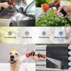 imageGiraffe Tools Garden Hose 75FT Lightweight Lay Flat Water Hose Kink Free Flexible Hose with 9 Spray Function Nozzle Black75Ft