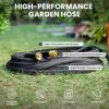 imageGiraffe Tools Garden Hose 75FT Lightweight Lay Flat Water Hose Kink Free Flexible Hose with 9 Spray Function Nozzle Black75Ft