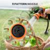 imageGiraffe Tools Retractable Hose Reel 58quot x 90 ft Wall Mounted Garden Hose Reel Heavy Duty Automatic Rewind 180 Deg Swivel Any Length Lock 9 Pattern Nozzle 90 ft Dark GreyDark Grey
